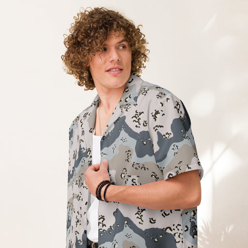 Chocolate Chip Saudi Border Guard CAMO Unisex Short-Sleeve Button Shirt - Button-Up