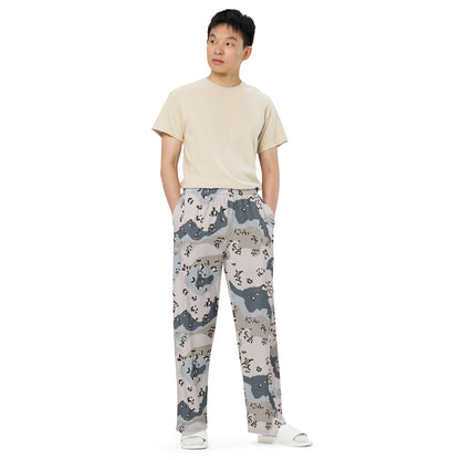 Saudi Chocolate Chip Desert Border Guard CAMO unisex wide leg pants Wide Pants