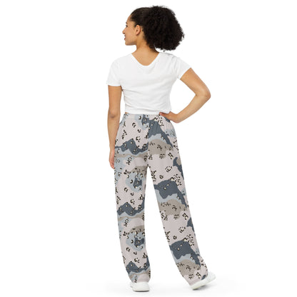 Saudi Chocolate Chip Desert Border Guard CAMO unisex wide leg pants Wide Pants