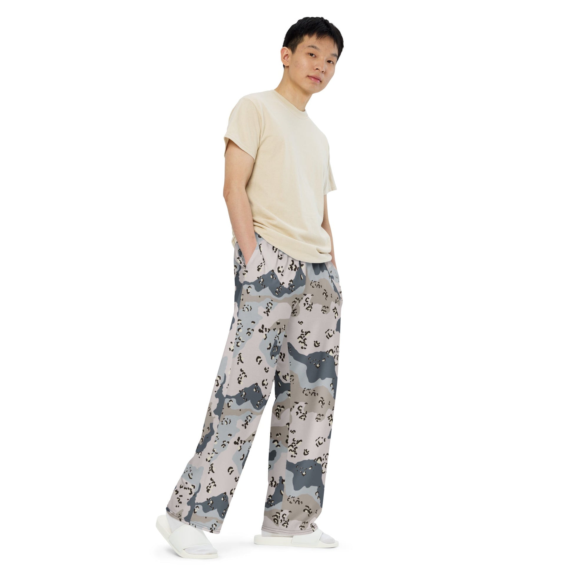 Saudi Chocolate Chip Desert Border Guard CAMO unisex wide leg pants Wide Pants