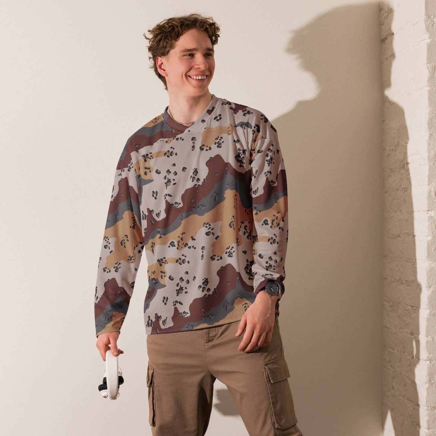 Saudi Chocolate Chip Desert Mountain CAMO hockey fan jersey - Hockey Jerseys