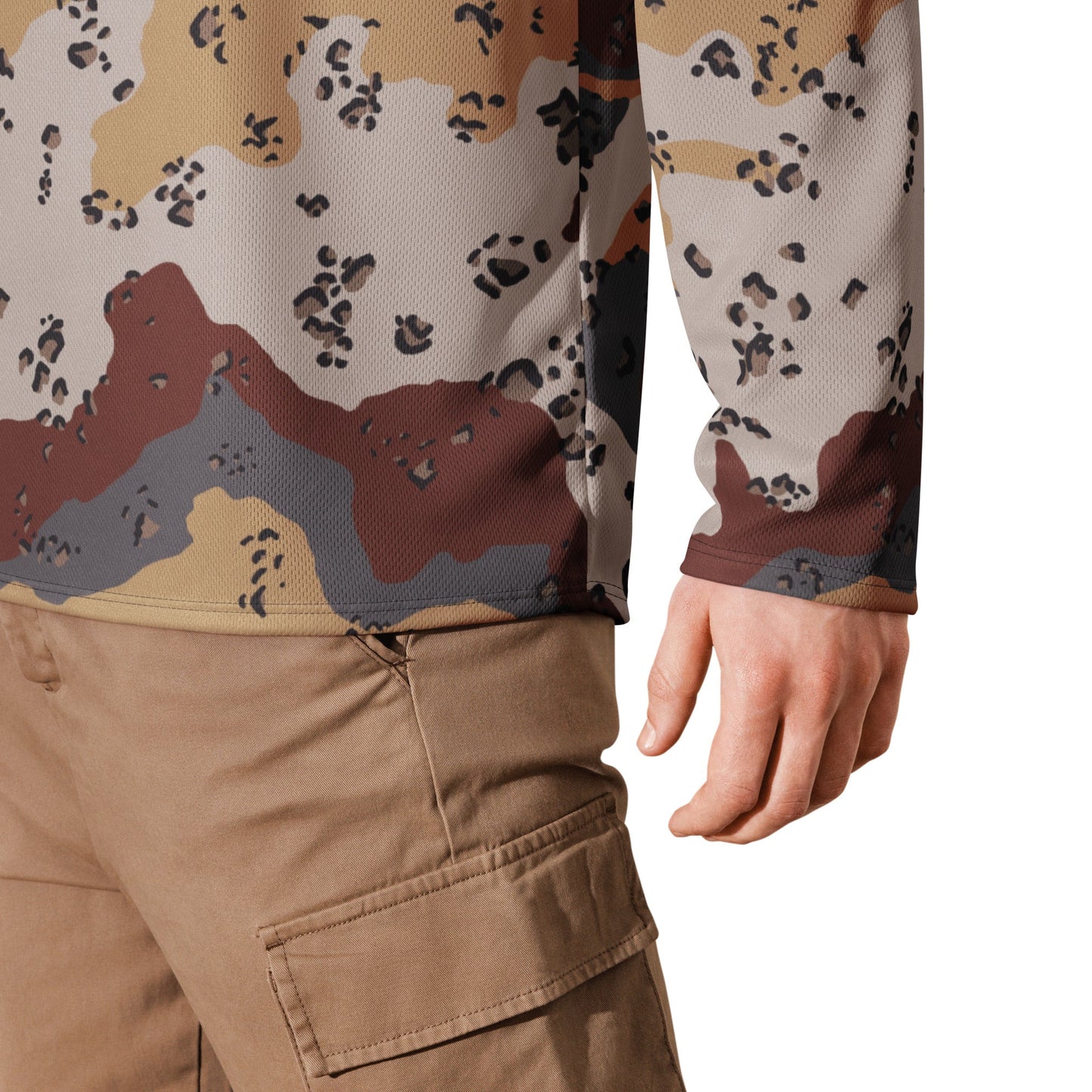 Saudi Chocolate Chip Desert Mountain CAMO hockey fan jersey - Hockey Jerseys