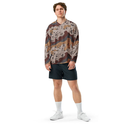 Saudi Chocolate Chip Desert Mountain CAMO hockey fan jersey - Hockey Jerseys