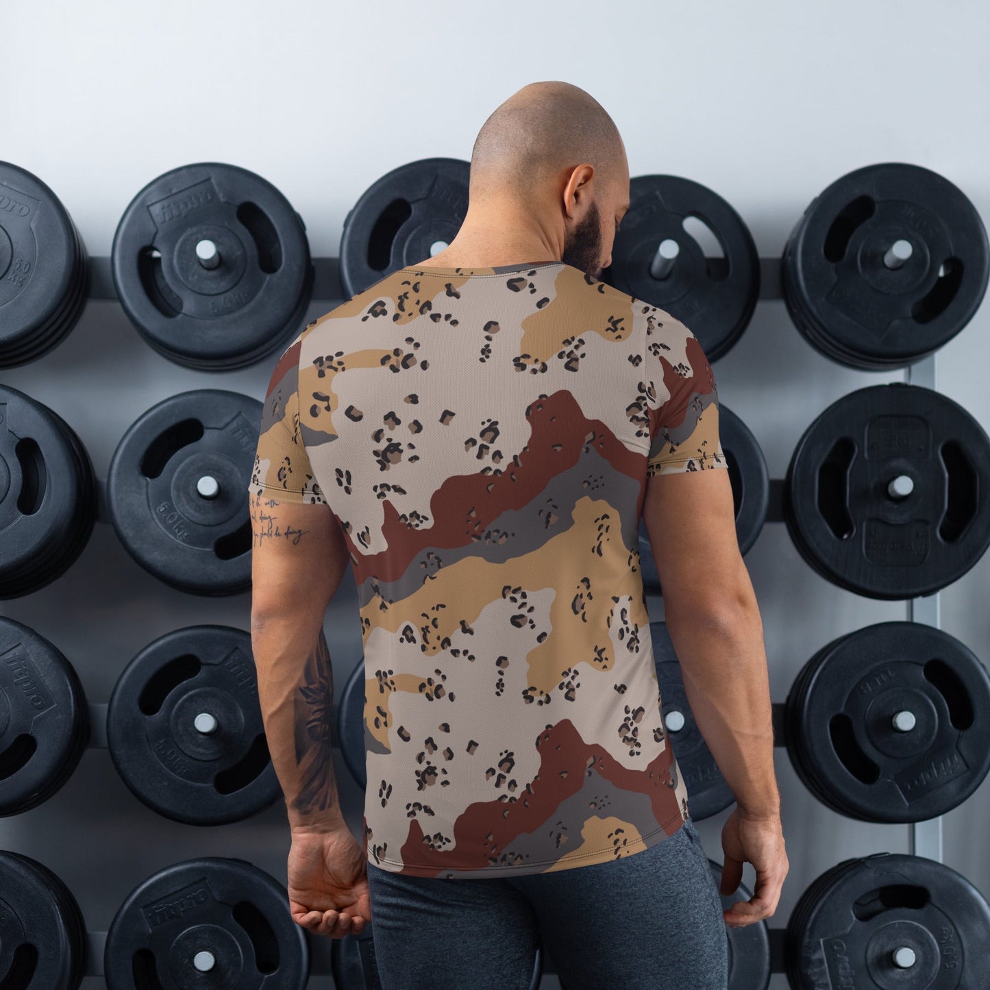 Saudi Chocolate Chip Desert Mountain CAMO Mens Athletic T-shirt - T-Shirts