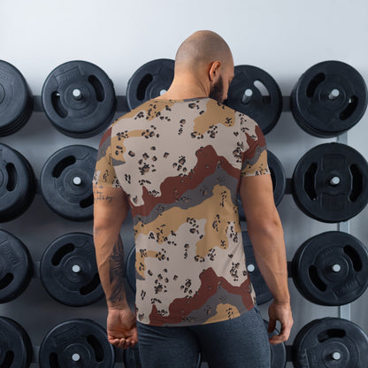 Saudi Chocolate Chip Desert Mountain CAMO Mens Athletic T-shirt - T-Shirts