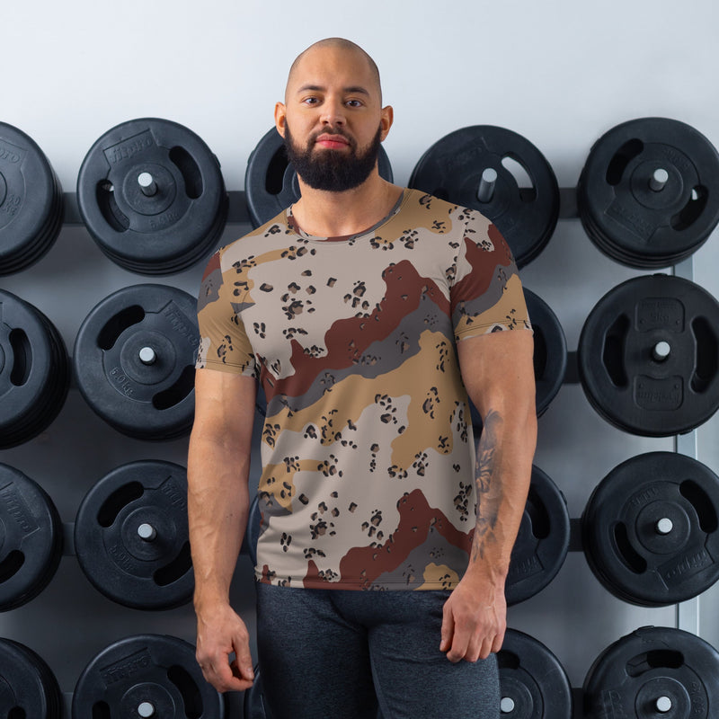 Chocolate Chip Saudi Mountain CAMO Mens Athletic T-Shirt - XS - Shirt