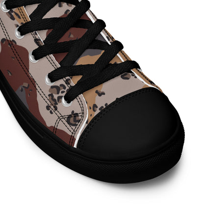 Saudi Chocolate Chip Desert Mountain CAMO Mens high top canvas shoes - High Top Canvas Shoes
