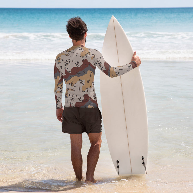 Chocolate Chip Saudi Mountain CAMO Mens Long-Sleeve Rash Guard