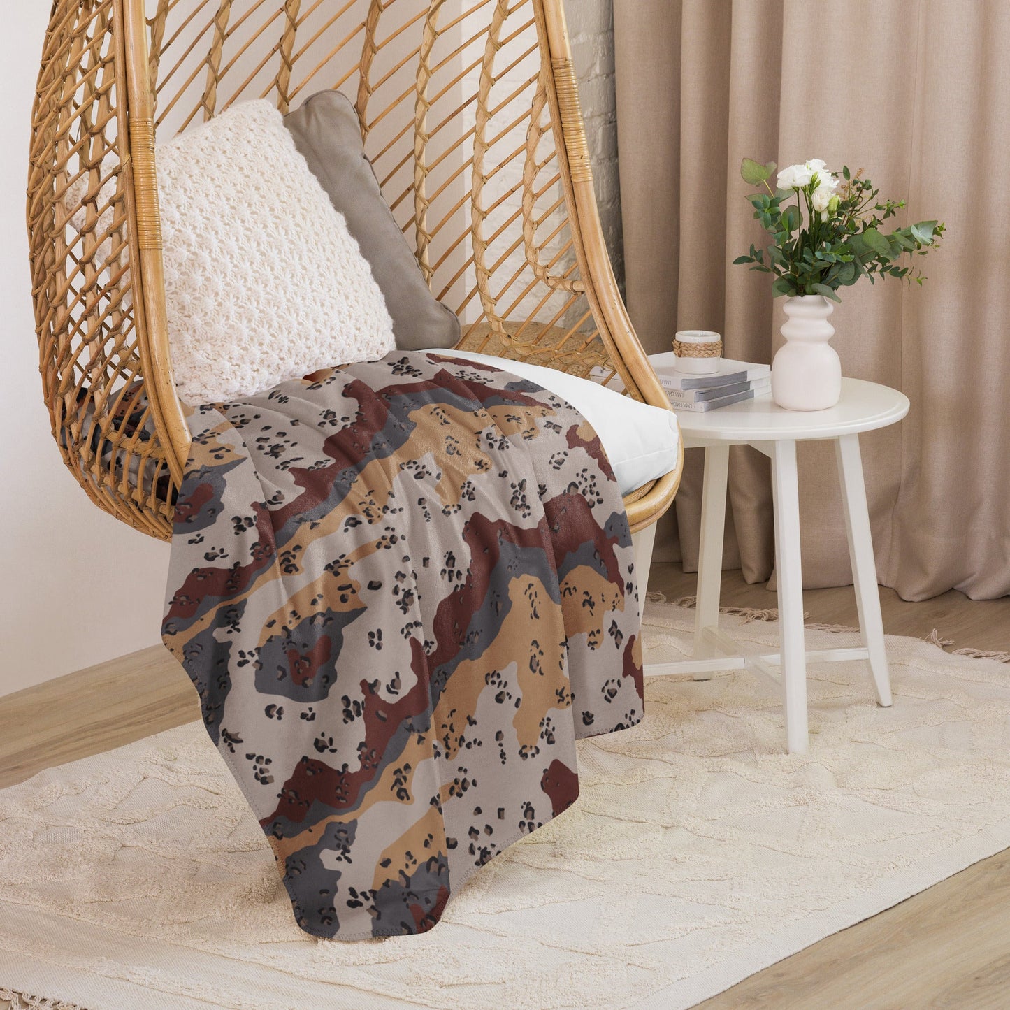Saudi Chocolate Chip Desert Mountain CAMO Sherpa blanket - Blankets