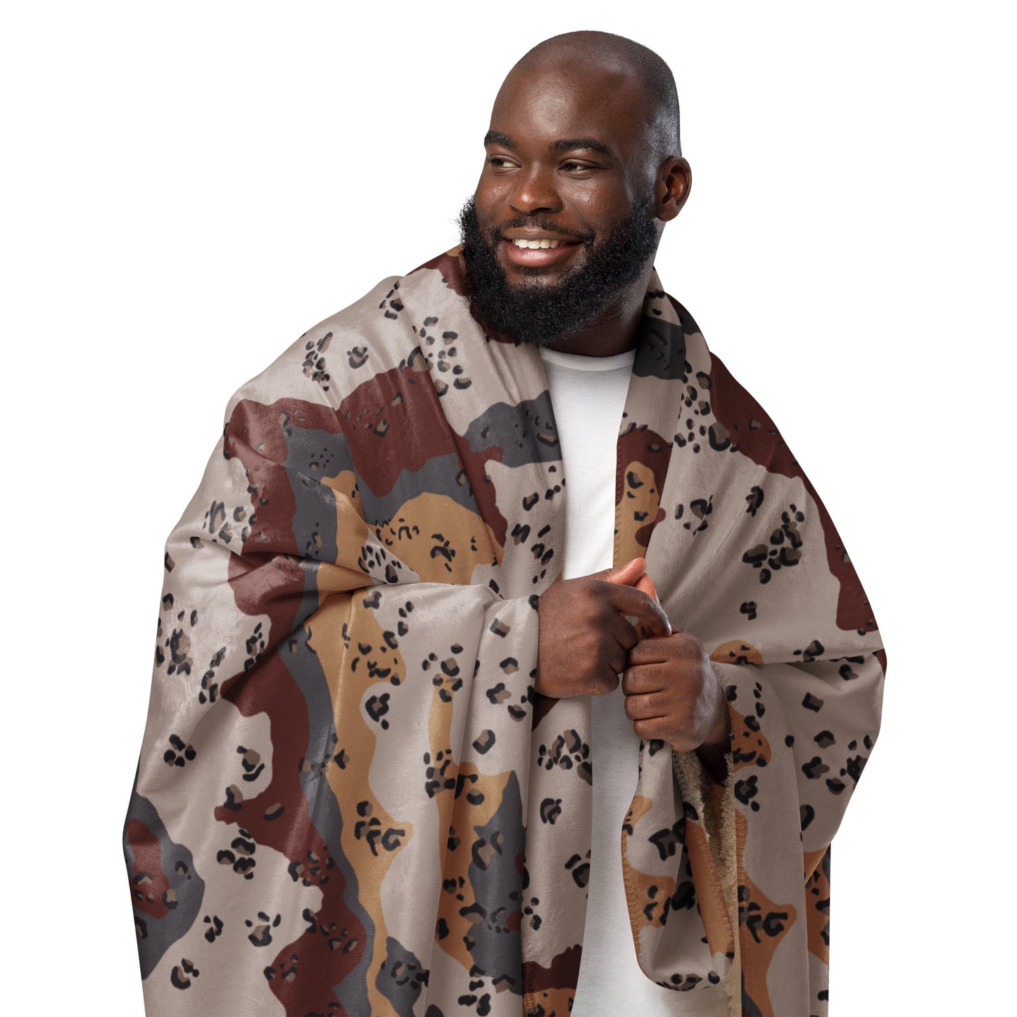 Saudi Chocolate Chip Desert Mountain CAMO Sherpa blanket - Blankets