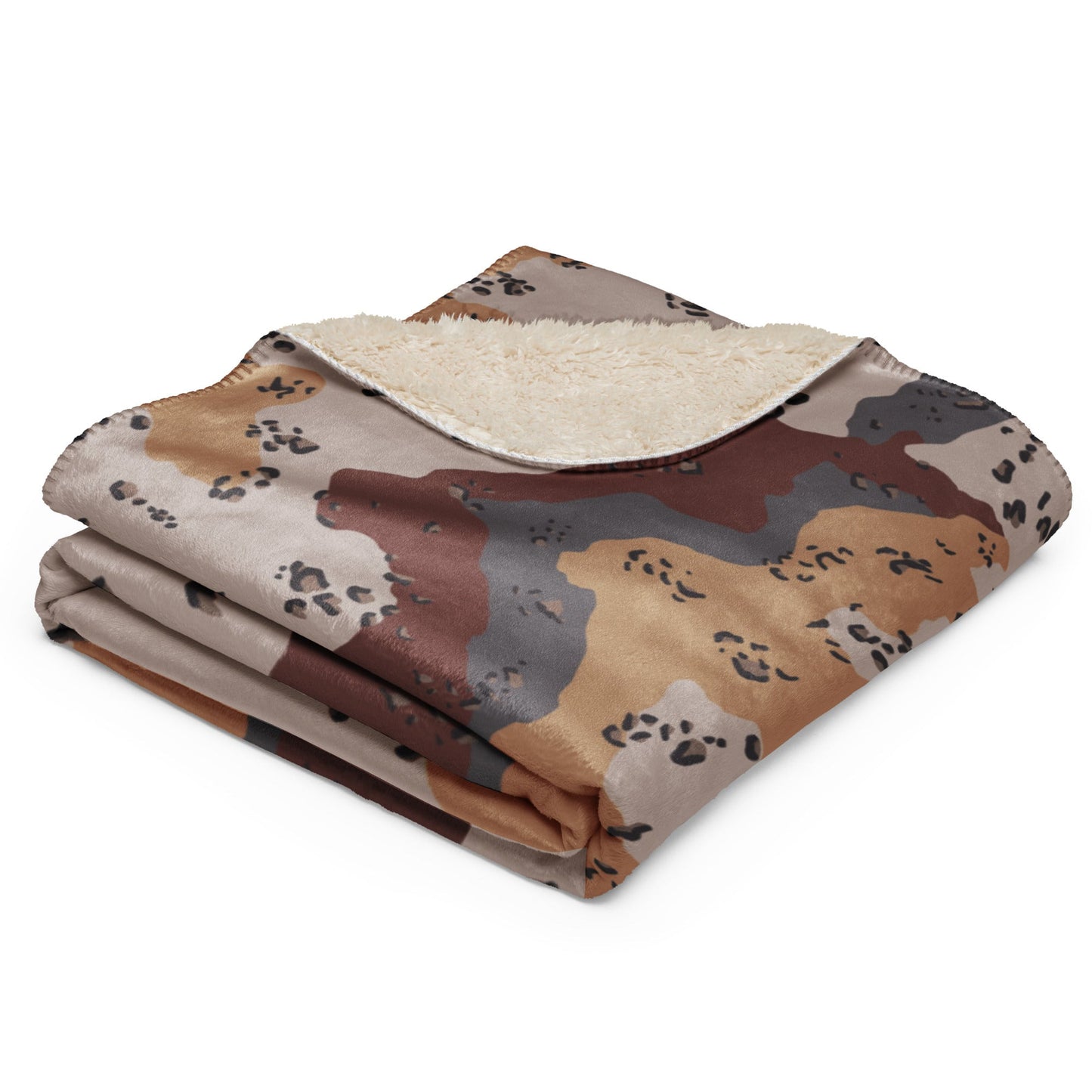 Saudi Chocolate Chip Desert Mountain CAMO Sherpa blanket - Blankets