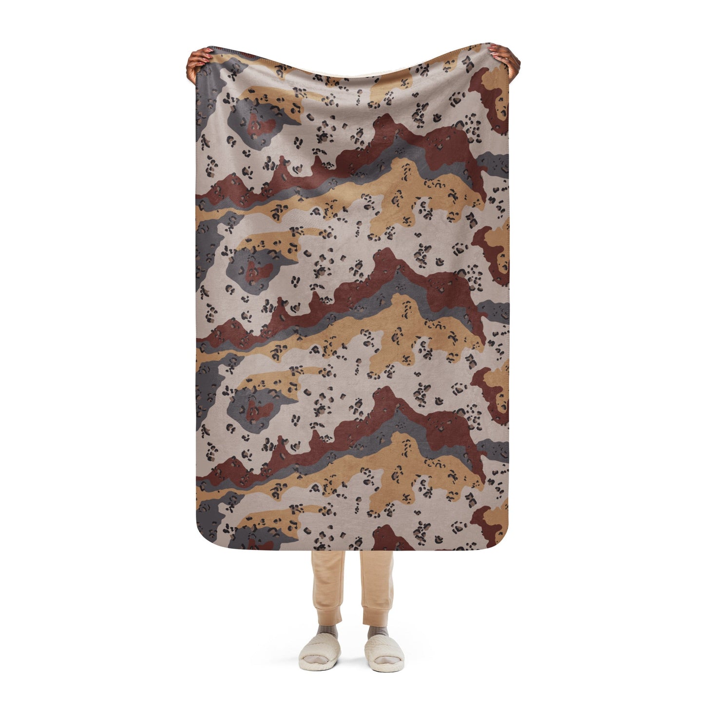 Saudi Chocolate Chip Desert Mountain CAMO Sherpa blanket - 37″×57″ - Blankets