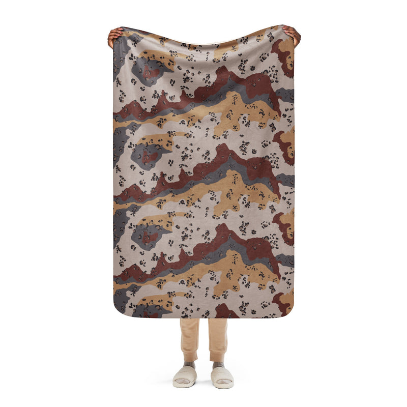 Chocolate Chip Saudi Mountain CAMO Sherpa Blanket - 37″×57″