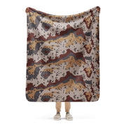 Chocolate Chip Saudi Mountain CAMO Sherpa Blanket - 50″×60″