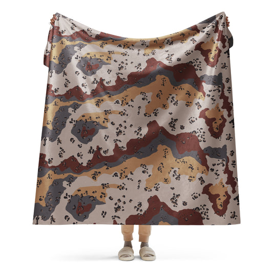 Saudi Chocolate Chip Desert Mountain CAMO Sherpa blanket - 60″×80″ - Blankets