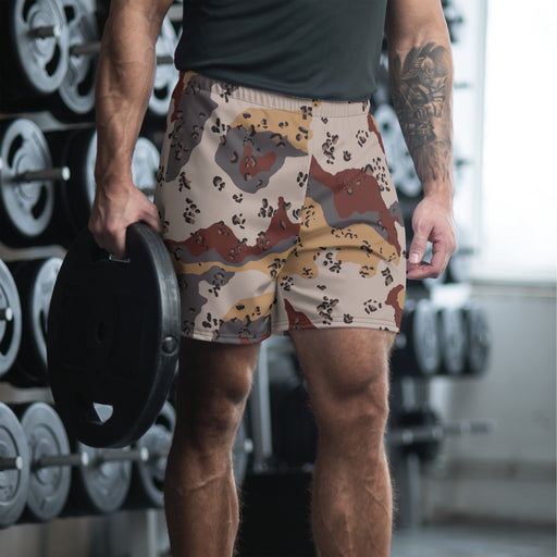 Chocolate Chip Saudi Mountain CAMO Unisex Athletic Long Shorts - XS