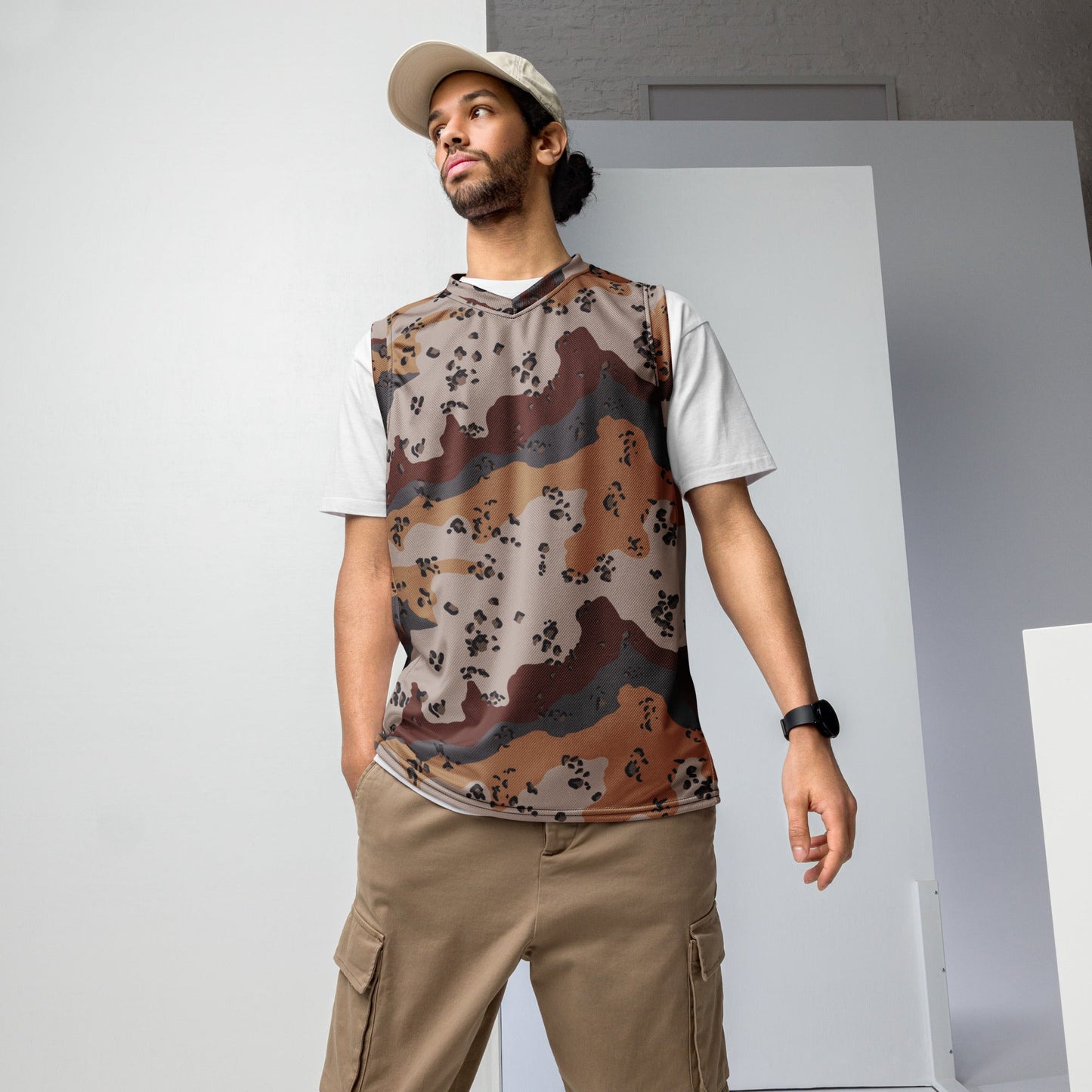 Saudi Chocolate Chip Desert Mountain CAMO unisex basketball jersey - 2XS - Basketball Jerseys