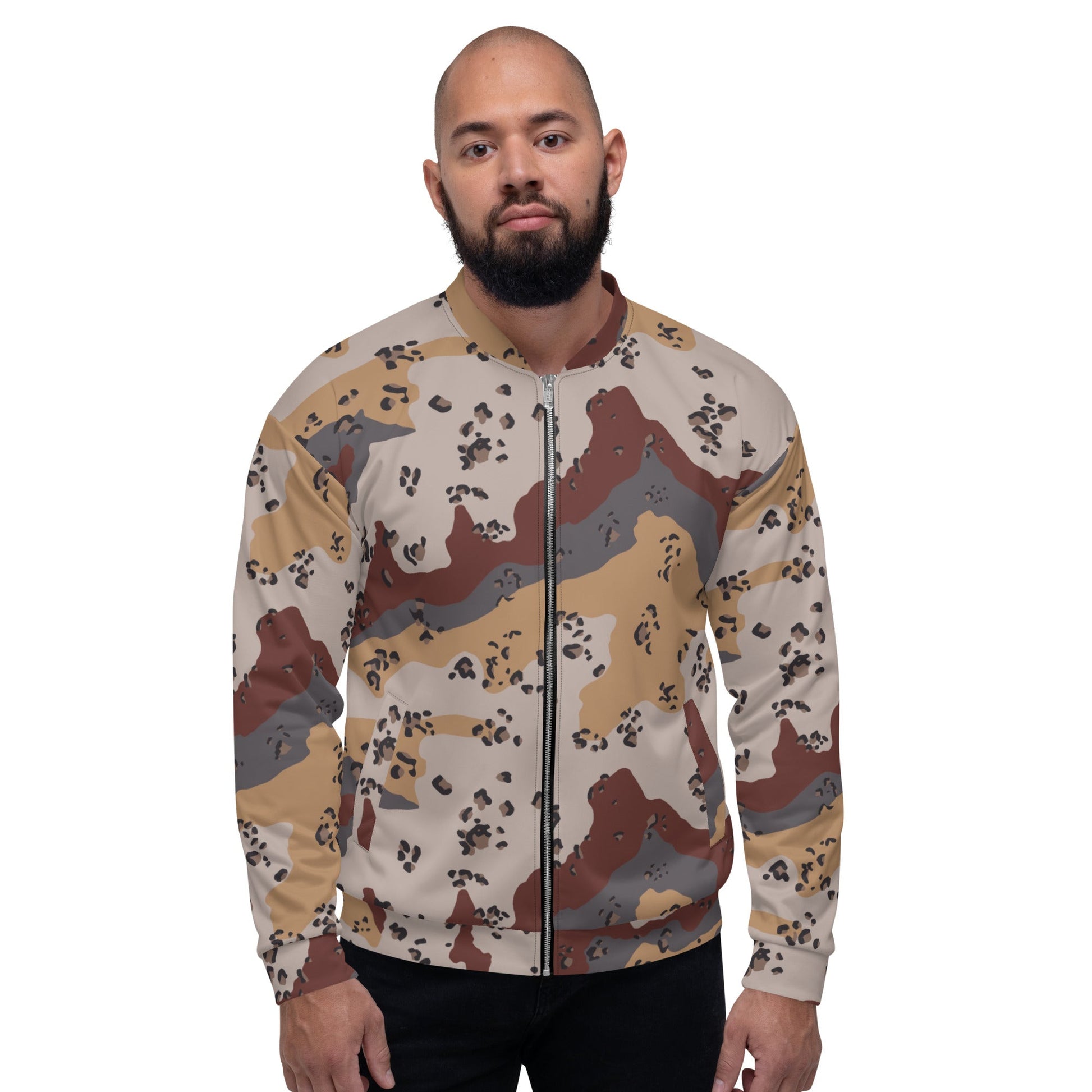 Saudi Chocolate Chip Desert Mountain CAMO Unisex Bomber Jacket - Jackets