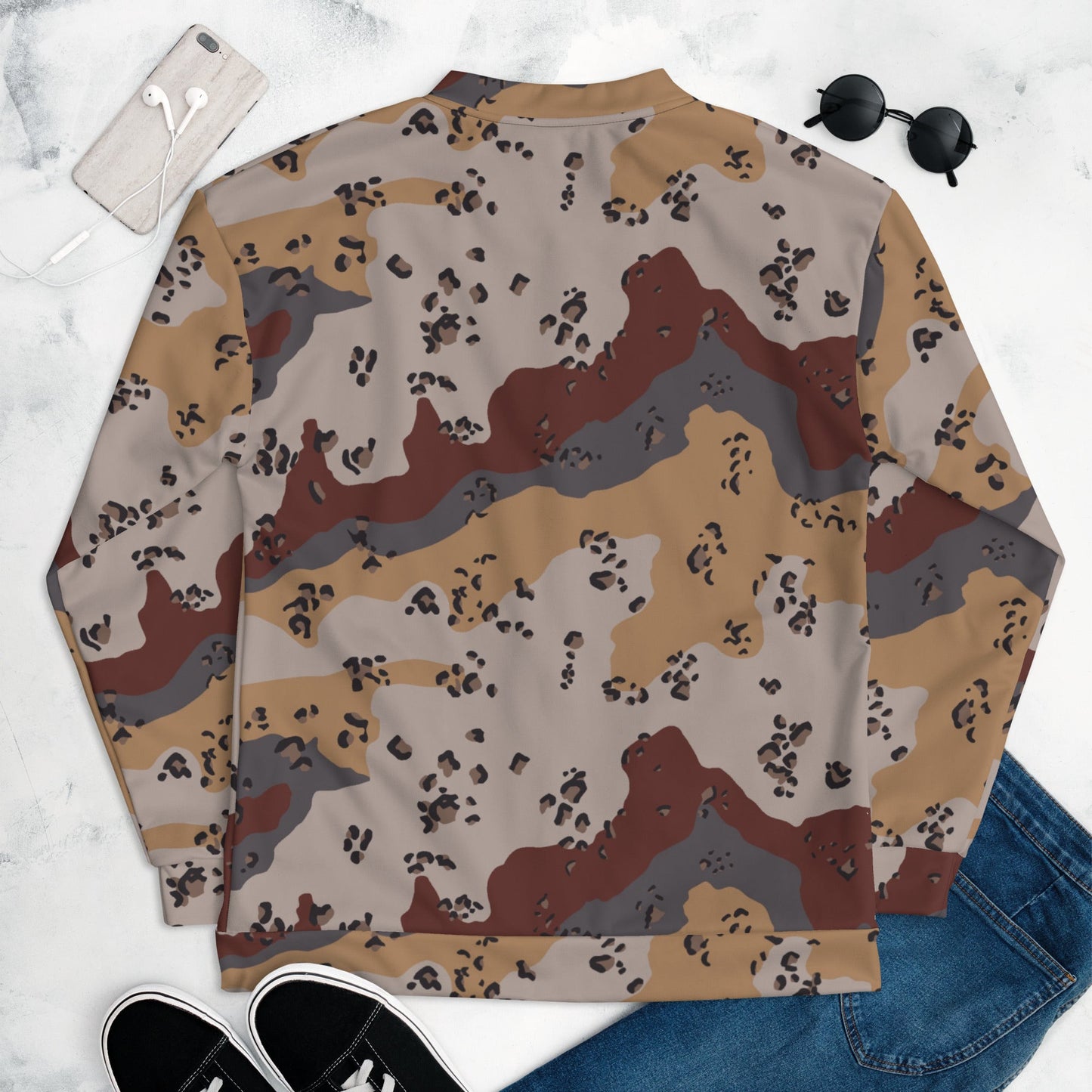 Saudi Chocolate Chip Desert Mountain CAMO Unisex Bomber Jacket - Jackets