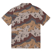 Chocolate Chip Saudi Mountain CAMO Unisex Short-Sleeve Button Shirt - Button-Up
