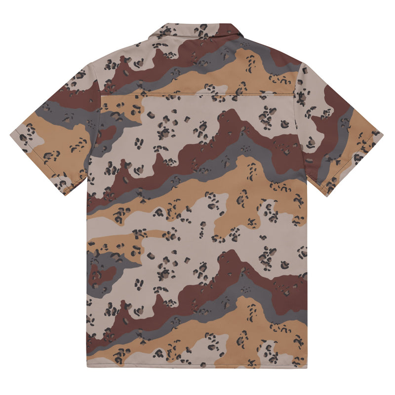 Chocolate Chip Saudi Mountain CAMO Unisex Short-Sleeve Button Shirt - Button-Up