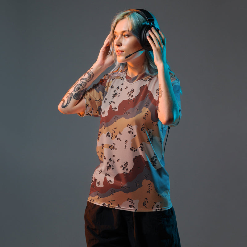 Chocolate Chip Saudi Mountain CAMO Unisex Sports Jersey