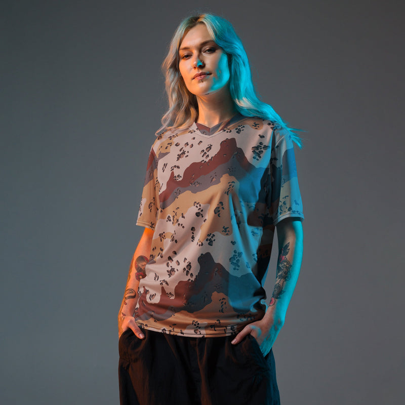Chocolate Chip Saudi Mountain CAMO Unisex Sports Jersey