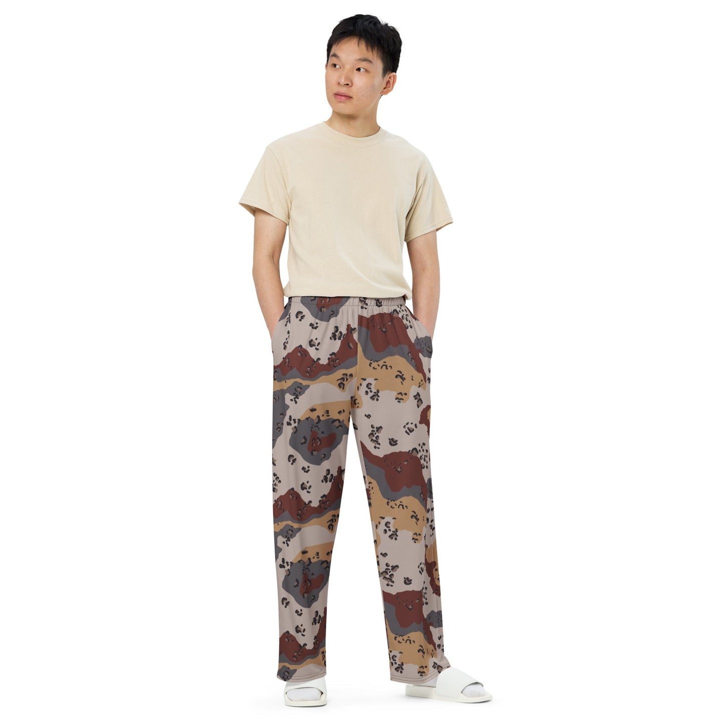 Saudi Chocolate Chip Desert Mountain CAMO unisex wide-leg pants - Wide-leg Pants