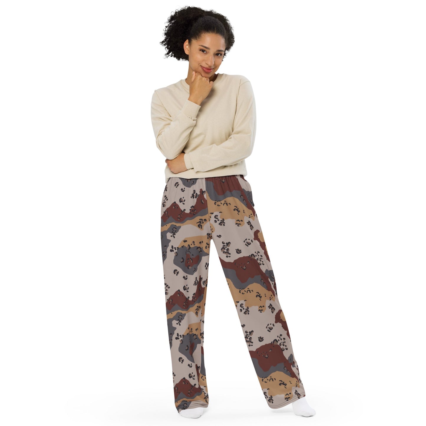 Saudi Chocolate Chip Desert Mountain CAMO unisex wide-leg pants - Wide-leg Pants