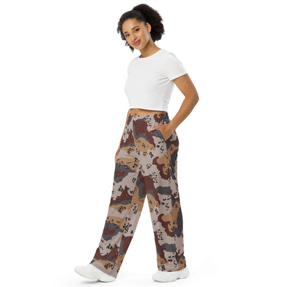Saudi Chocolate Chip Desert Mountain CAMO unisex wide-leg pants - Wide-leg Pants