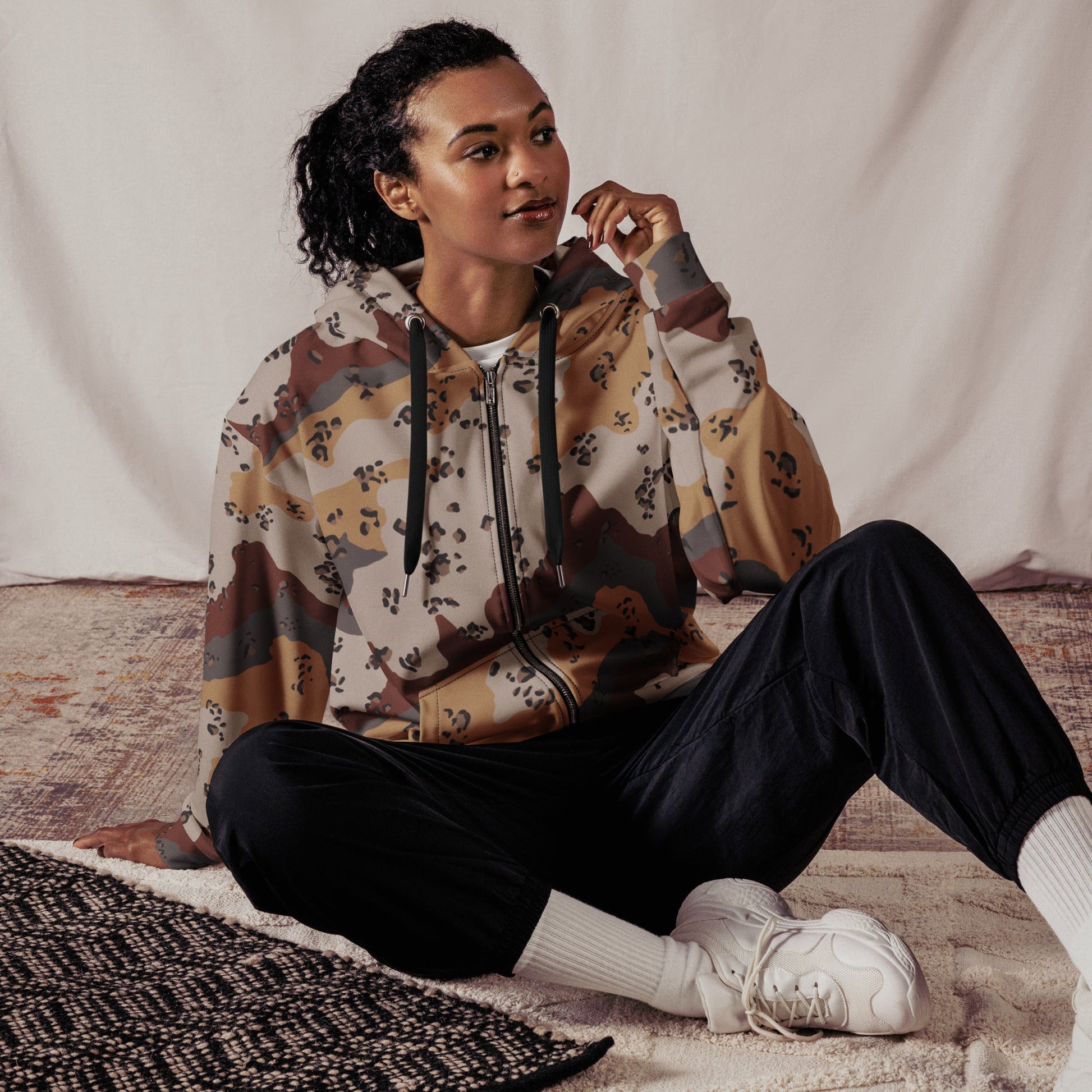 Saudi Chocolate Chip Desert Mountain CAMO Unisex zip hoodie - Zip Hoodies