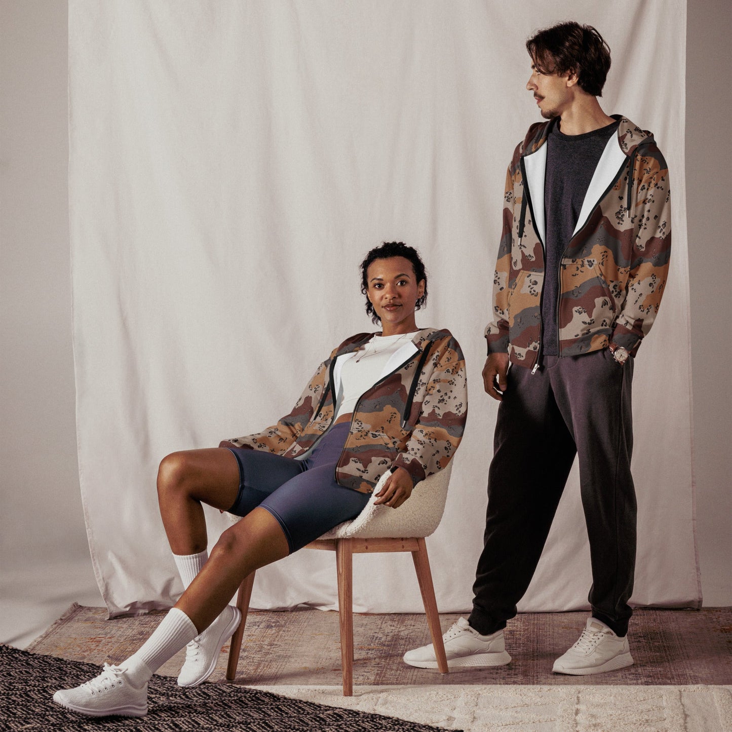 Saudi Chocolate Chip Desert Mountain CAMO Unisex zip hoodie - Zip Hoodies