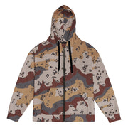 Chocolate Chip Saudi Mountain CAMO Unisex Zip Hoodie - 2XS