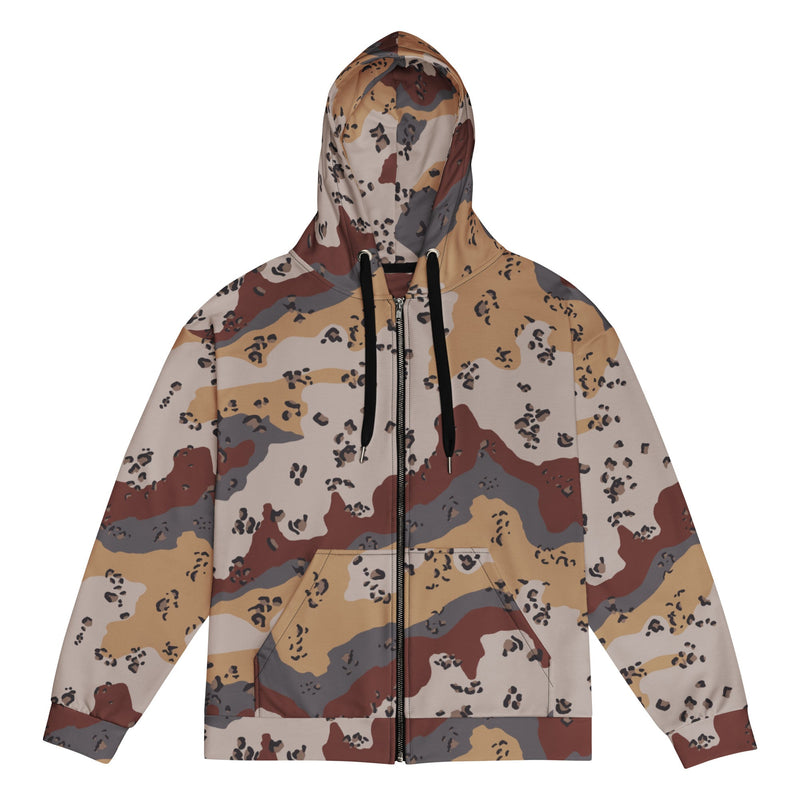 Chocolate Chip Saudi Mountain CAMO Unisex Zip Hoodie - 2XS