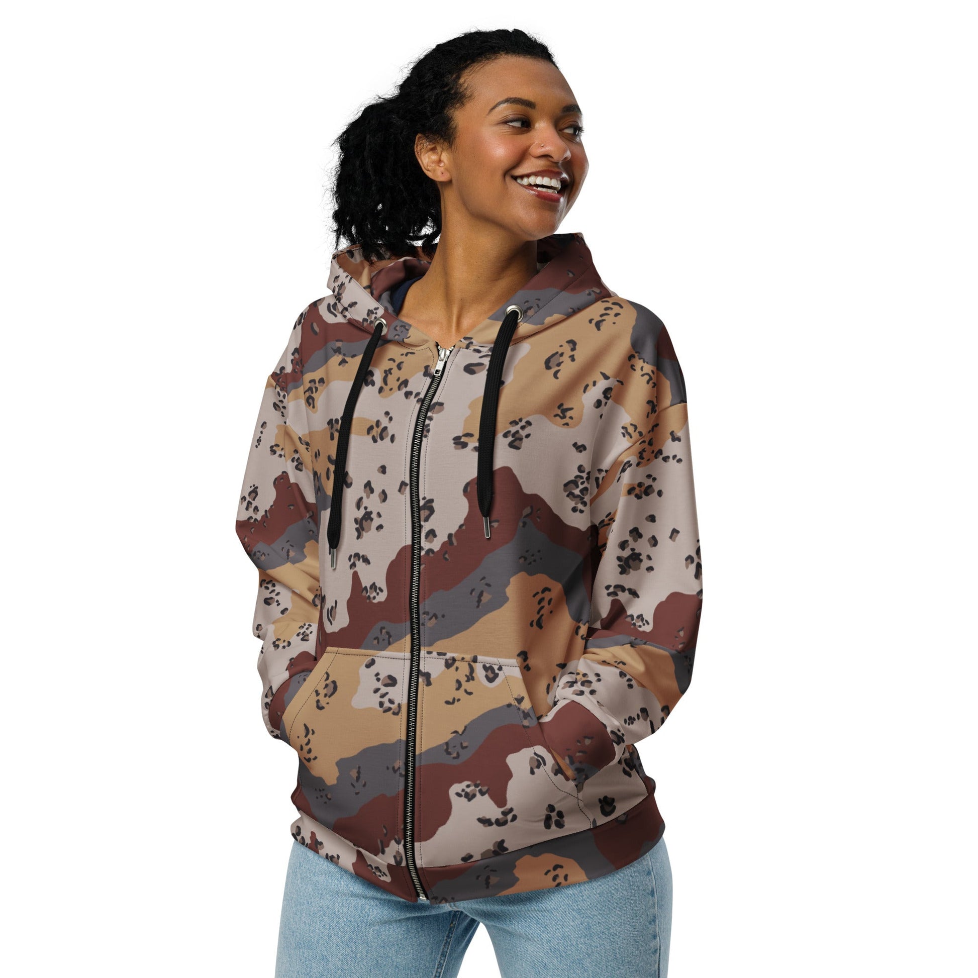 Saudi Chocolate Chip Desert Mountain CAMO Unisex zip hoodie - Zip Hoodies