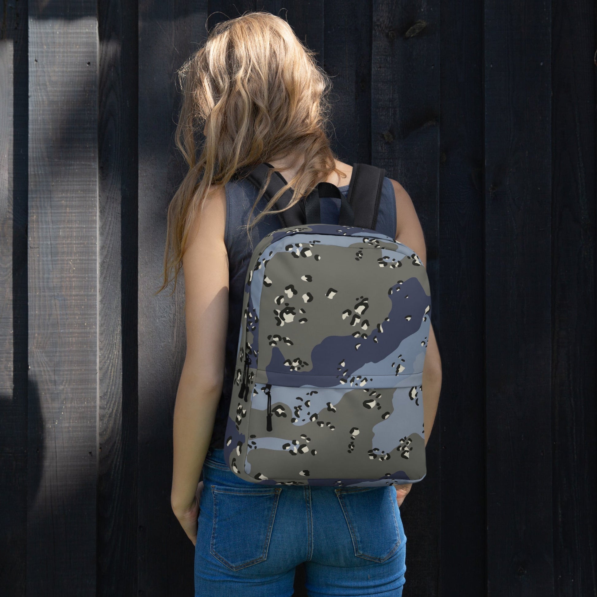 Saudi Chocolate Chip Desert Urban Blue CAMO Backpack Backpacks