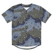 Chocolate Chip Saudi Urban Blue CAMO Unisex Baseball Jersey