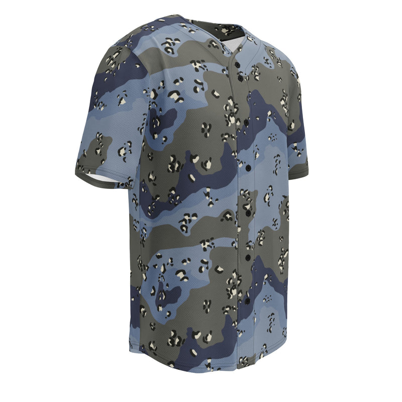 Chocolate Chip Saudi Urban Blue CAMO Unisex Baseball Jersey