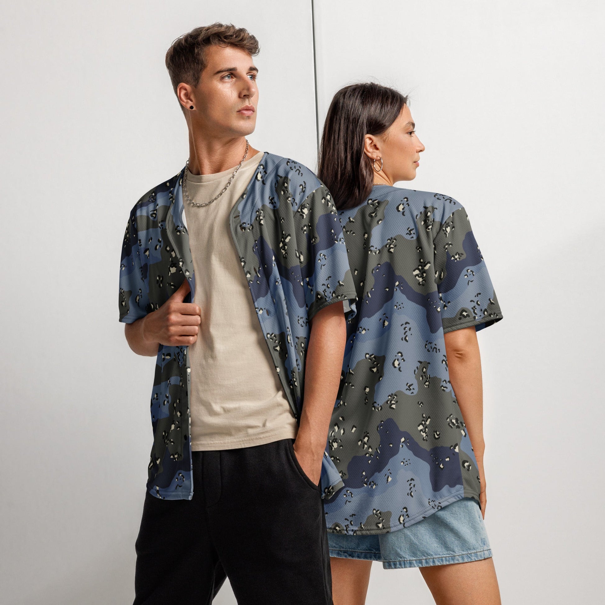 Saudi Chocolate Chip Desert Urban Blue CAMO baseball jersey - 2XS - Baseball Jerseys