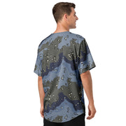 Chocolate Chip Saudi Urban Blue CAMO Unisex Baseball Jersey