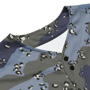 Chocolate Chip Saudi Urban Blue CAMO Unisex Baseball Jersey