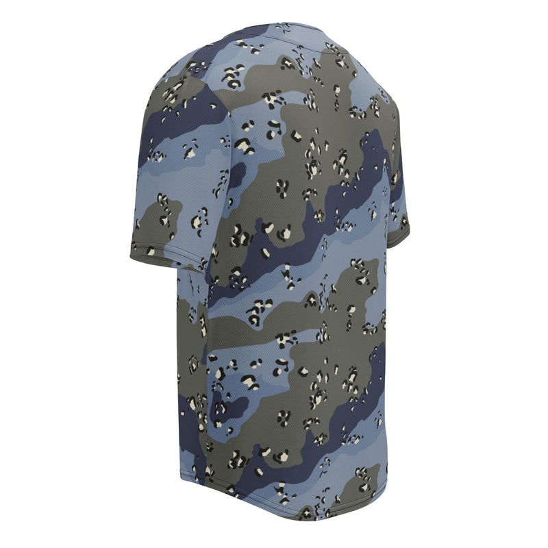 Chocolate Chip Saudi Urban Blue CAMO Unisex Baseball Jersey