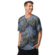 Chocolate Chip Saudi Urban Blue CAMO Unisex Baseball Jersey