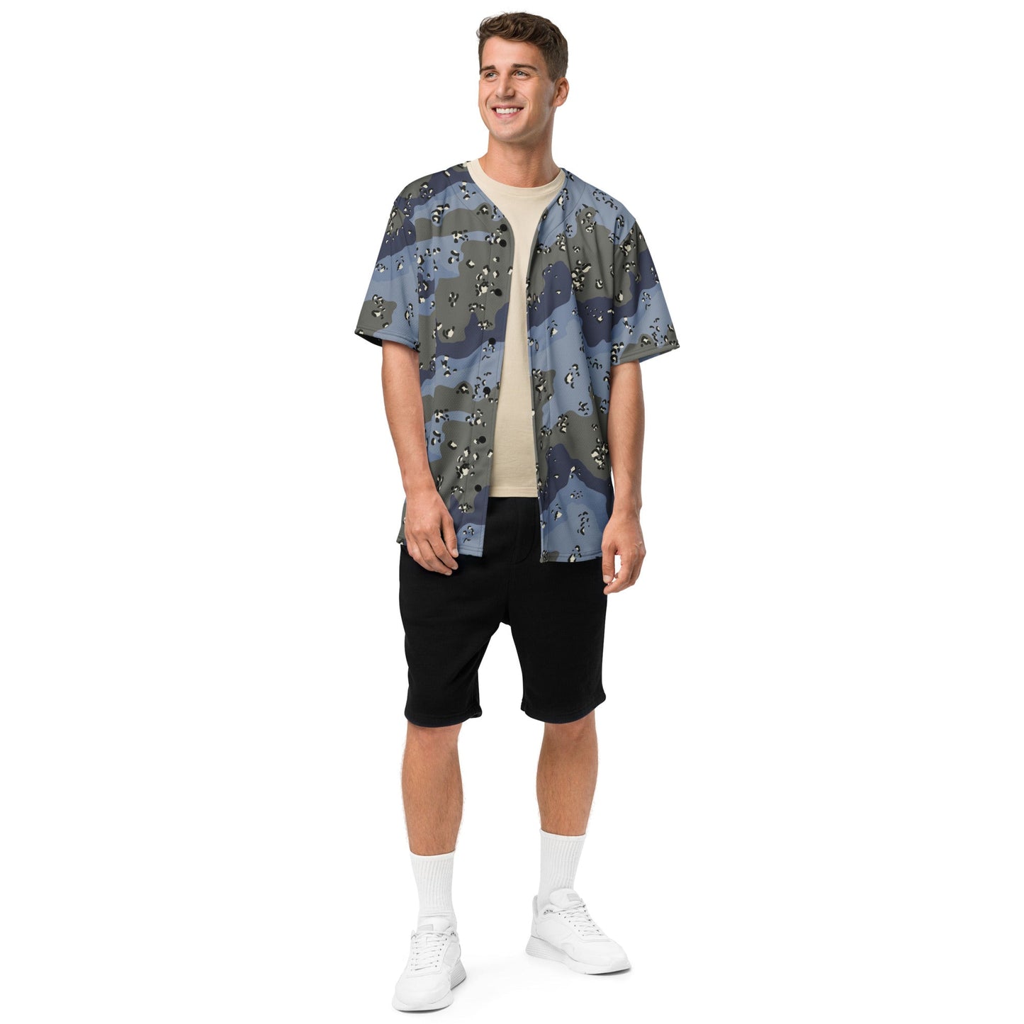 Saudi Chocolate Chip Desert Urban Blue CAMO baseball jersey - Baseball Jerseys