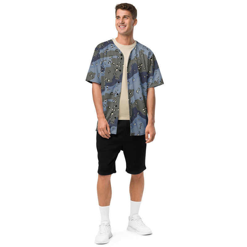 Chocolate Chip Saudi Urban Blue CAMO Unisex Baseball Jersey