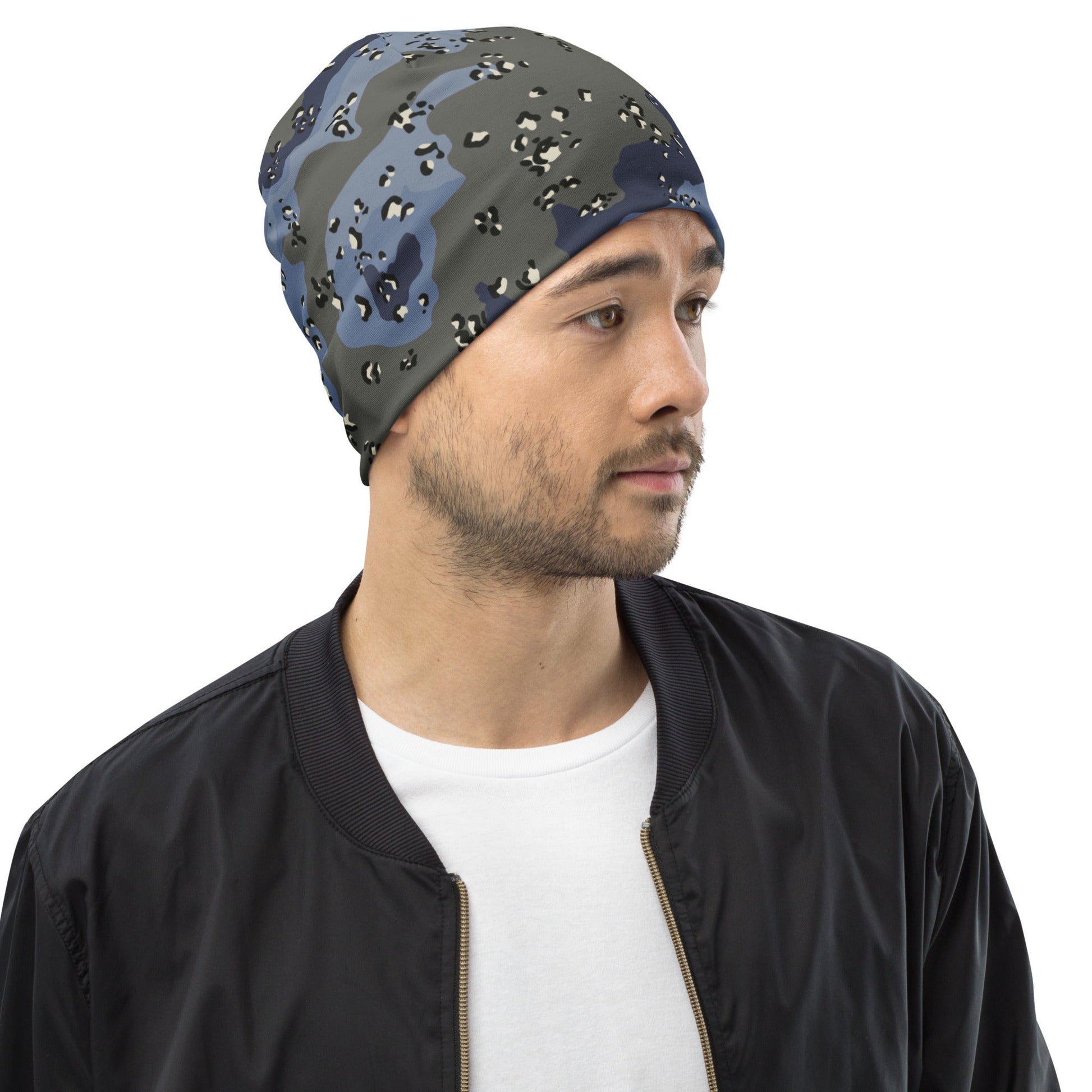 Saudi Chocolate Chip Desert Urban Blue CAMO Beanie - Beanies