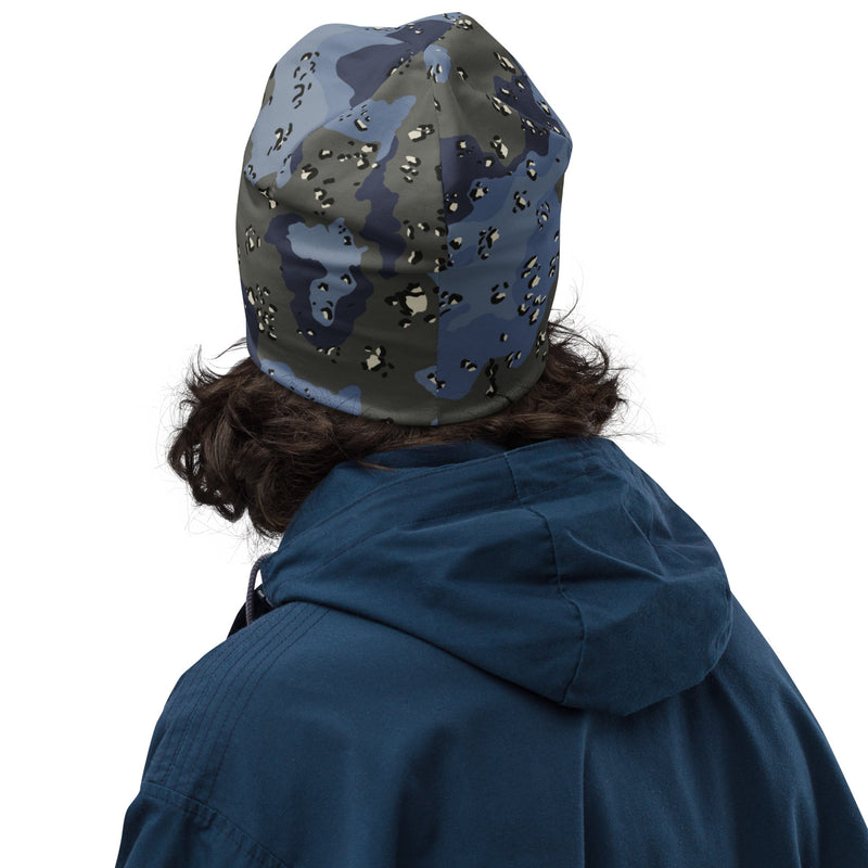 Chocolate Chip Saudi Urban Blue CAMO Beanie - Head