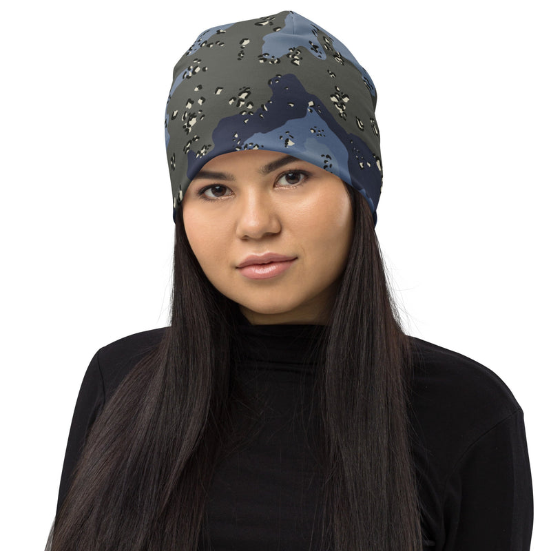 Chocolate Chip Saudi Urban Blue CAMO Beanie - Head