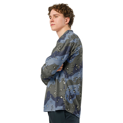Saudi Arabian Chocolate Chip Desert Urban Blue CAMO Unisex Hockey Fan Jersey - 2XS