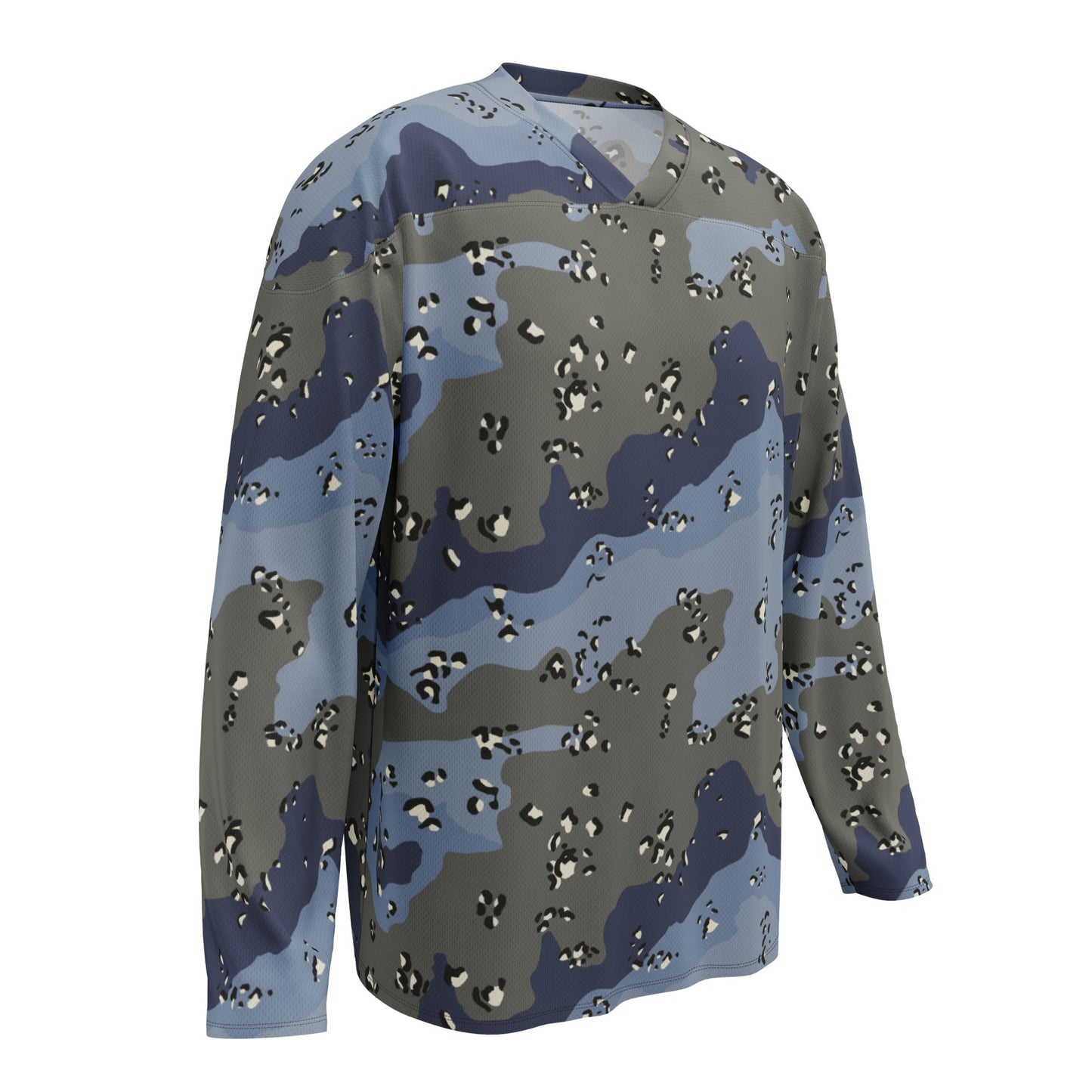 Saudi Arabian Chocolate Chip Desert Urban Blue CAMO Unisex Hockey Fan Jersey